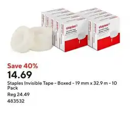Staples Staples Invisible Tape - Boxed offer