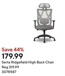 Staples Serta Ridgefield High Back Chair offer