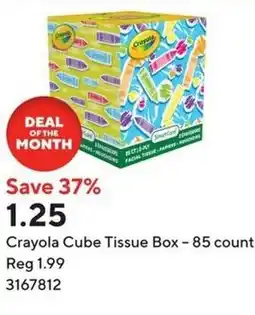 Staples Crayola Cube Tissue Box - 85 count offer