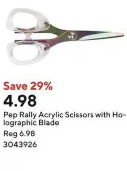 Staples Pep Rally Acrylic Scissors with Ho- lographic Blade offer