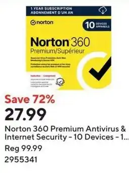 Staples Norton 360 Premium Antivirus & Internet Security offer