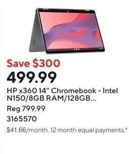 Staples HP x360 14" Chromebook - Intel N150/8GB RAM/128GB offer