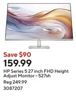 Staples HP Series 5.27 inch FHD Height Adjust Monitor offer