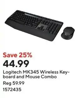 Staples Logitech MK345 Wireless Key- board and Mouse Combo offer