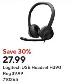 Staples Logitech USB Headset H390 offer