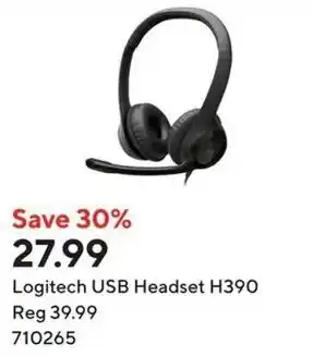 Staples Logitech USB Headset H390 offer