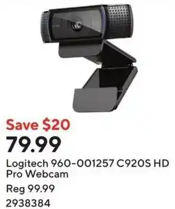 Staples Logitech 960-001257 C920S HD Pro Webcam offer