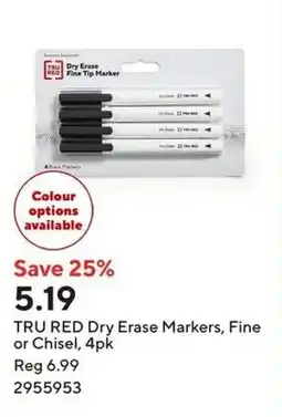 Staples Tru red dry erase markers, fine offer