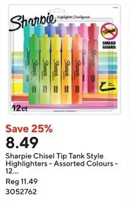 Staples Sharpie Chisel Tip Tank Style Highlighters Assorted Colours offer