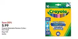Staples Crayola Washable Markers Collec- tion, 16 pk offer