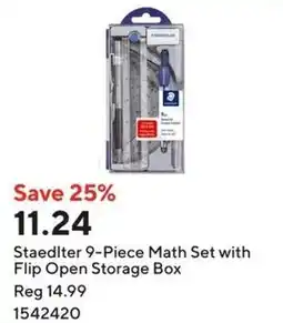 Staples Staedlter 9-Piece Math Set with Flip Open Storage Box offer