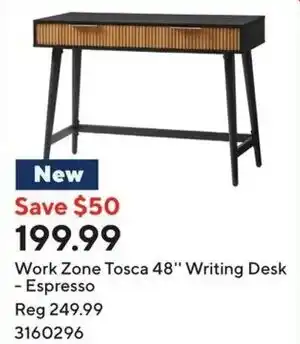 Staples Work Zone Tosca 48" Writing Desk - Espresso offer