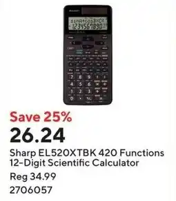 Staples Sharp EL520XTBK 420 Functions 12-Digit Scientific Calculator offer