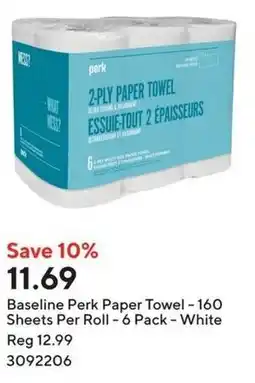 Staples Baseline Perk Paper Towel - 160 Sheets Per Roll offer