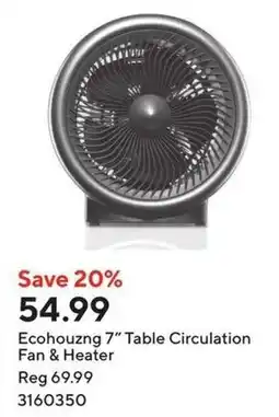 Staples Ecohouzng 7" Table Circulation Fan & Heater offer
