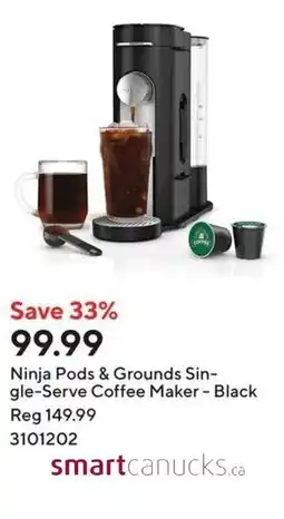 Staples Ninja Pods & Grounds Sin- gle-Serve Coffee Maker offer