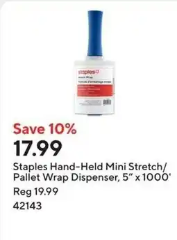Staples Staples Hand-Held Mini Stretch/ Pallet Wrap Dispenser offer