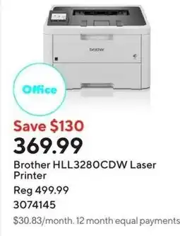 Staples Brother HLL3280CDW Laser Printer offer