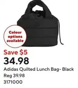 Staples Adidas Quilted Lunch Bag- Black offer
