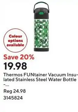 Staples Thermos FUNtainer Vacuum Insu- lated Stainless Steel Water Bottle offer