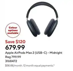 Staples Apple AirPods Max 2 (USB-C) - Midnight offer
