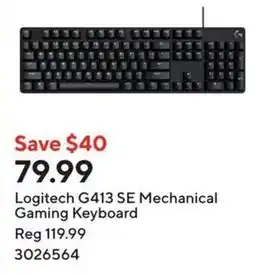 Staples Logitech G413 SE Mechanical Gaming Keyboard offer