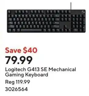 Staples Logitech G413 SE Mechanical Gaming Keyboard offer