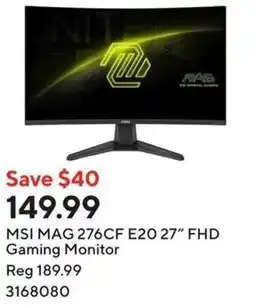 Staples MSI MAG 276CF E20 27" FHD Gaming Monitor offer