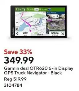Staples Garmin dezl OTR620 6-in Display GPS Truck Navigator - Black offer