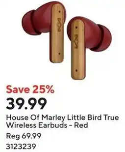 Staples House Of Marley Little Bird True Wireless Earbuds - Red offer