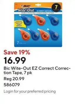 Staples Bic Wite-Out EZ Correct Correc- tion Tape, 7 pk offer