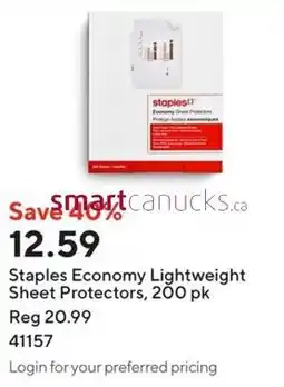 Staples Staples Economy Lightweight Sheet Protectors, 200 pk offer