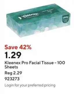 Staples Kleenex Pro Facial Tissue - 100 Sheets offer