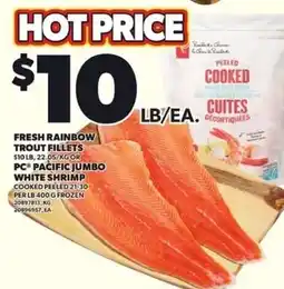 Loblaws Fresh rainbow trout fillets offer