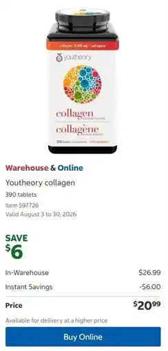 Costco Youtheory collagen offer