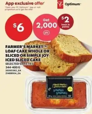 Farmer's marketim loaf cake whole or sliced or simple joy iced sliced cake