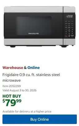 Costco Frigidaire 0.9 cu. ft. stainless steel microwave offer