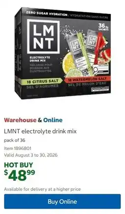 Costco LMNT electrolyte drink mix offer