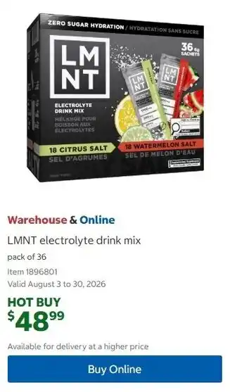 Costco LMNT electrolyte drink mix offer
