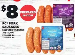 Loblaws Pc pork sausages offer