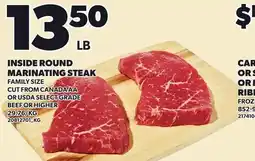 Loblaws Inside round marinating steak family size offer