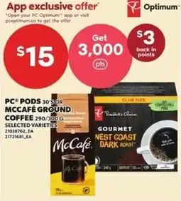 Loblaws Pc pods 30's or mccafé ground coffee offer