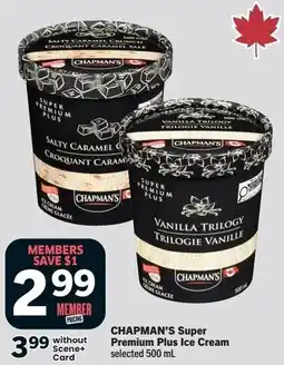 Foodland Chapman's super premium plus ice cream offer
