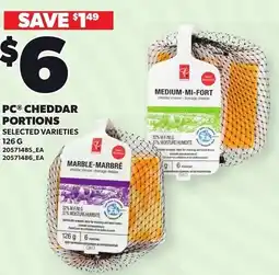 Loblaws Pc cheddar portions offer