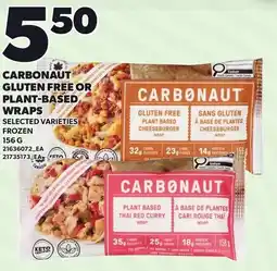 Loblaws Carbonaut gluten free or plant-based wraps offer