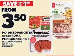 Loblaws Pc diced pancetta pepperoni offer