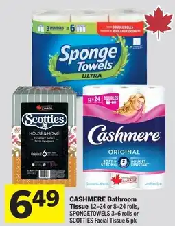 Foodland Cashmere bathroom tissue, spongetowels, scotties facial tissue offer
