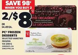 Loblaws Pc frozen desserts offer