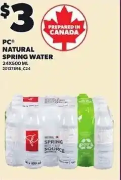 Loblaws Pc natural spring water offer