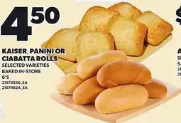 Loblaws Kaiser, panini or ciabatta rolls offer